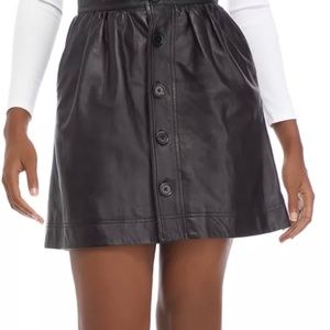 FRENCH CONNECTION Black leather skirt